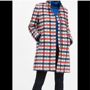Banana Republic Italian Plaid Stadium Coat